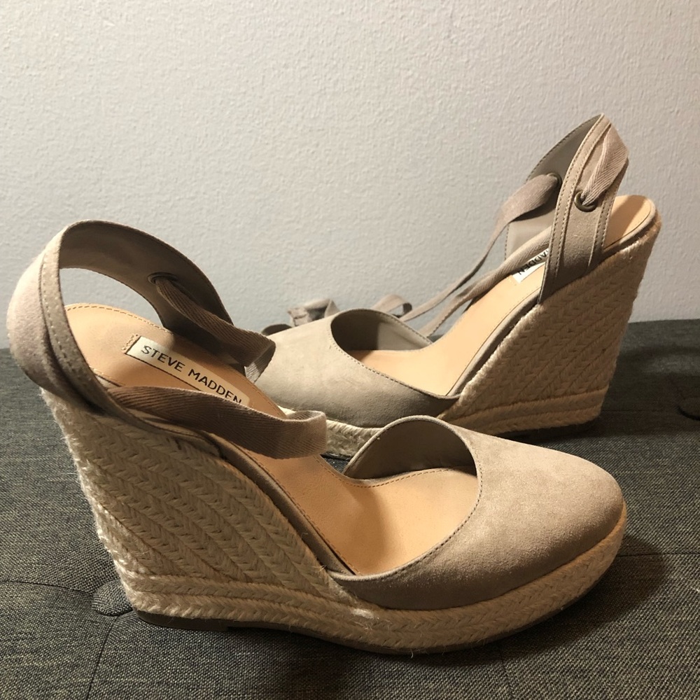 Steve Madden Platform Wedge Lace-Up Espadrilles